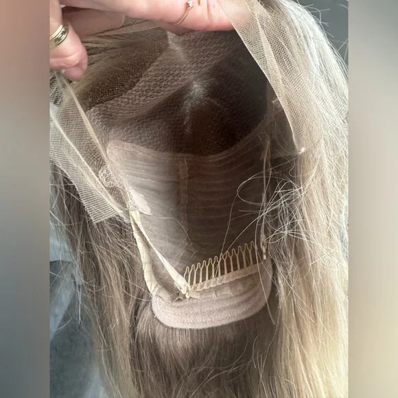 New HairVivi Wig Blonde Rooted Long Human Hair LACE NOT CUT With Box HAND TIED - Picture 5 of 12